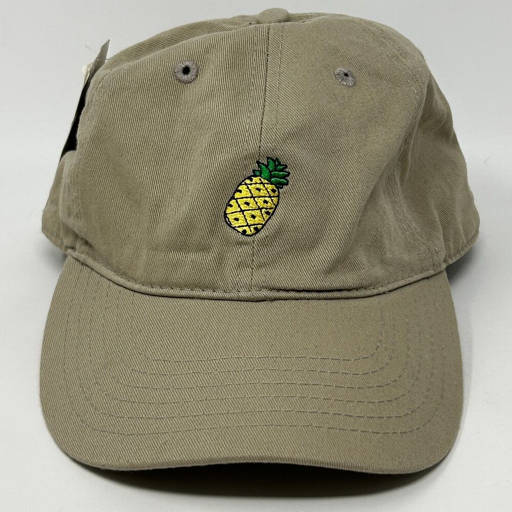 Pineapple Dad Hat Baseball Cap Hawaiian Unstructured 6 Panel Strapback Beige